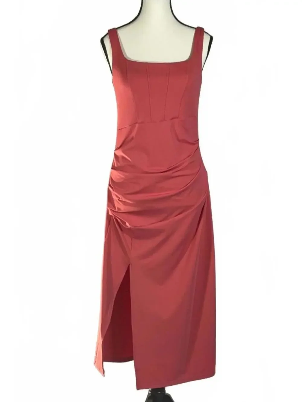Halara Softlyzero Backless Corset Ruched Bodycon Midi Cool Touch Dress Size M - Picture 2 of 11